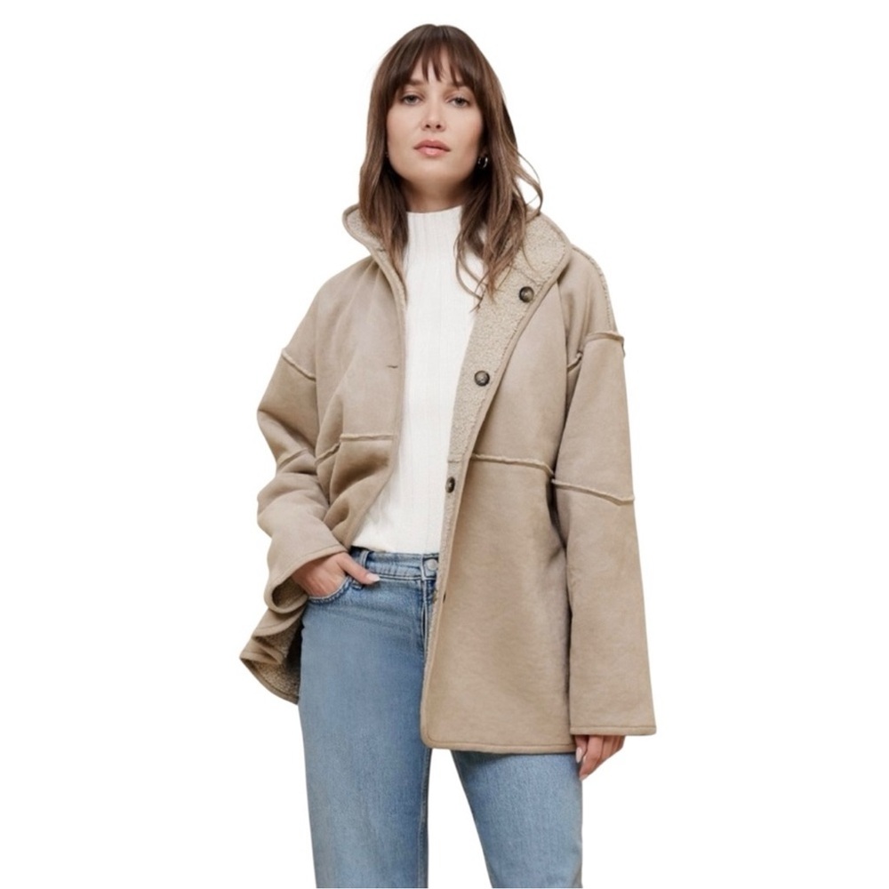 Banana Republic Factory Cream Teddy Jacket